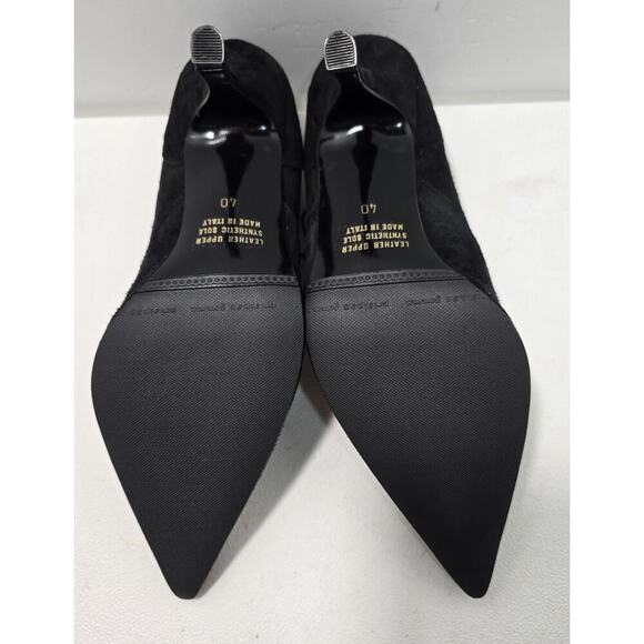 Lumiani Lace Up Oxford Style Heels Black Suede Made in Italy Sz 40/US 9-9.5 - Picture 8 of 9